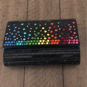 Kurt Geiger London rhinestone glitter party clutch purse NO strap